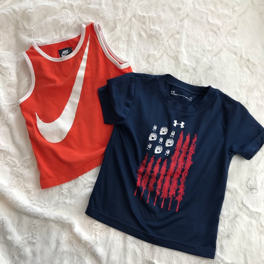 Bundle of 2T Boys UA Shirt + Nike Tank Top | 2pcs